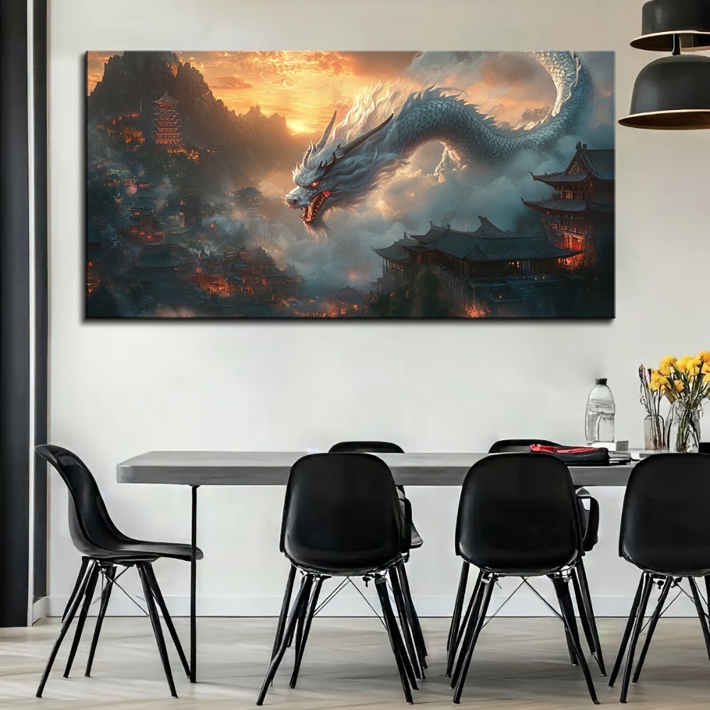 Vintage style Oriental Dragon  - Art Print Framed のレビューと価格