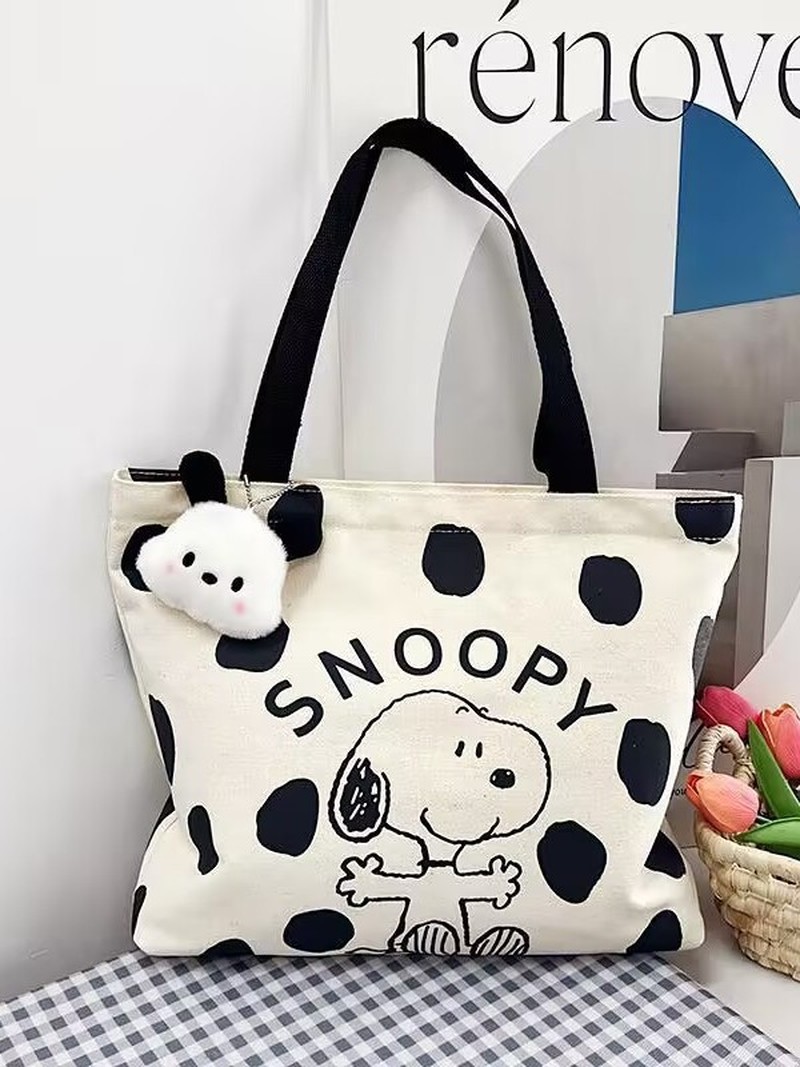 Cartoon Snoopy Canvas Shoulder - Anime Tote Bag のレビューと価格