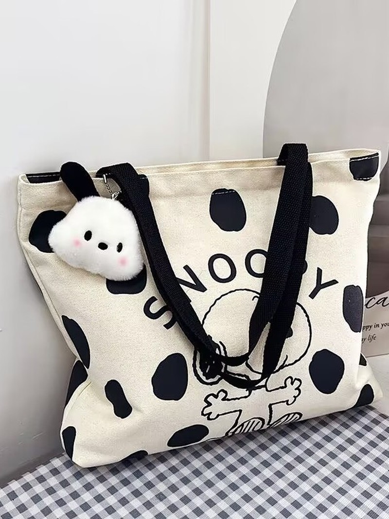 Cartoon Snoopy Canvas Shoulder - Anime Tote Bag のレビューと価格