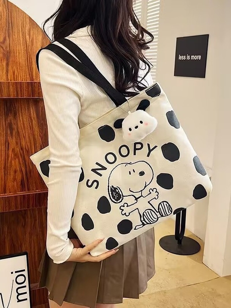 Cartoon Snoopy Canvas Shoulder - Anime Tote Bag のレビューと価格
