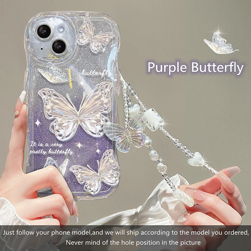 3D Butterfly Bracelet Chain Si - Lanyard Anime Logo のレビューと価格