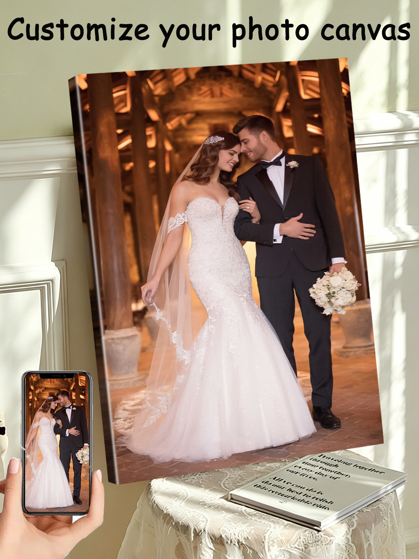 1 customized photo canvas, opt - Art Print Framed のレビューと価格